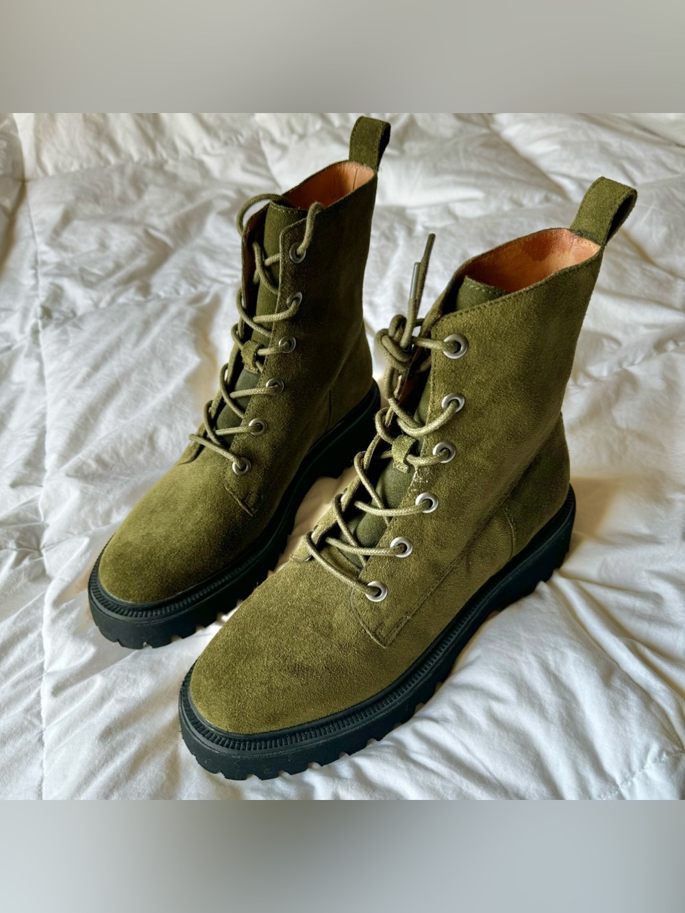 MADEWELL ‘The Rayna’ Suede Lace-Up Lugsole Boot Women’s Size 8